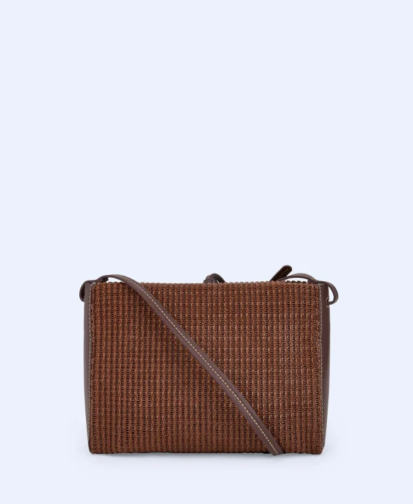 Adolfo Dominguez Bolsos>Bandolera Grande Reciclada Trenzada Chocolate