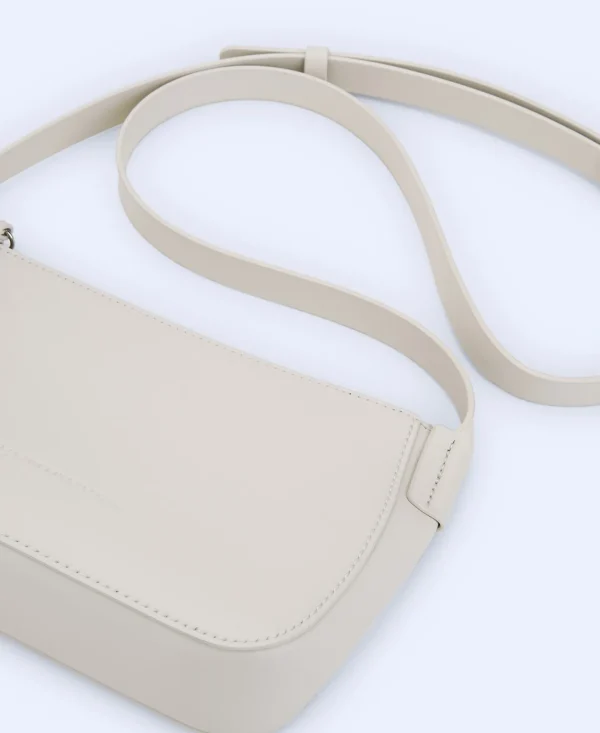 Adolfo Dominguez Bolsos>Bandolera Pequena De Piel Vaqueta Crudo