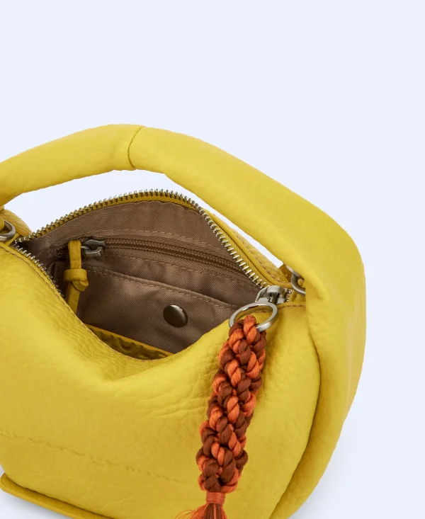 Adolfo Dominguez Bolsos>Bandolera Pequena En Poliester Reciclado Amarillo