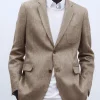 Adolfo Dominguez Blazer>Blazer Dos Botones En Lino Europeo Ocre