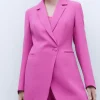 Adolfo Dominguez Blazer>Blazer Larga Y Entallada Rosa