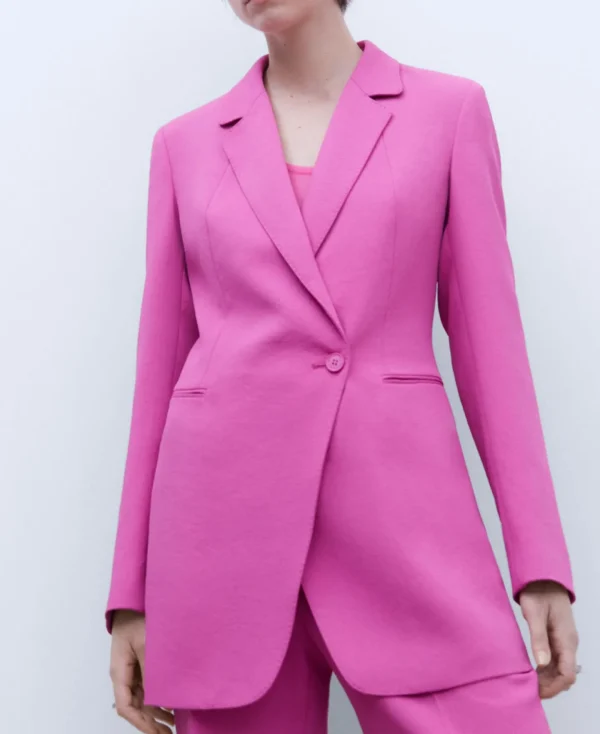 Adolfo Dominguez Blazer>Blazer Larga Y Entallada Rosa