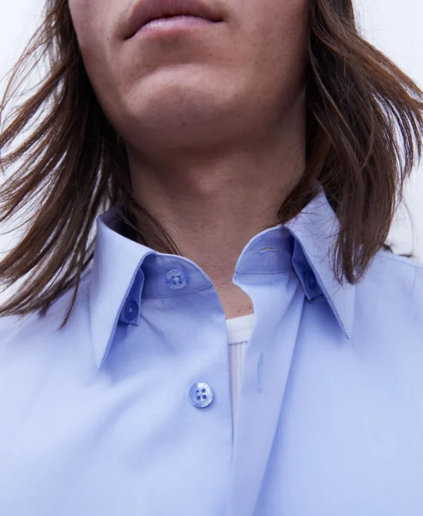 Adolfo Dominguez Camisas>Camisa En Algodon Organico Azul Celeste