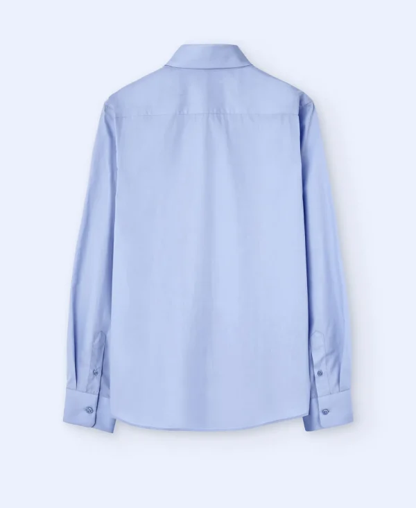Adolfo Dominguez Camisas>Camisa En Algodon Organico Azul Celeste