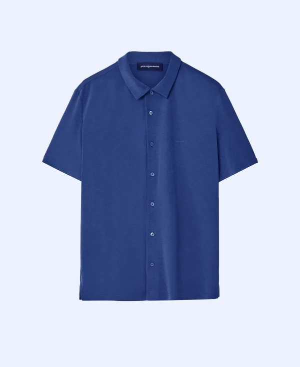 Adolfo Dominguez Camisetas Y Polos>Camisa En Modal Azul Marino