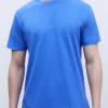 Adolfo Dominguez Camisetas Y Polos>Camiseta En Algodon Mercerizado Azul Matisse