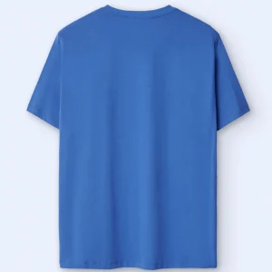 Adolfo Dominguez Camisetas Y Polos>Camiseta En Algodon Mercerizado Azul Matisse