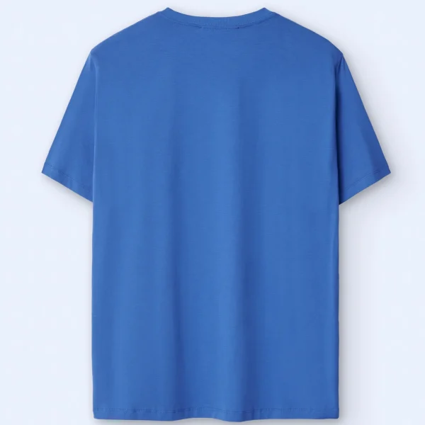 Adolfo Dominguez Camisetas Y Polos>Camiseta En Algodon Mercerizado Azul Matisse