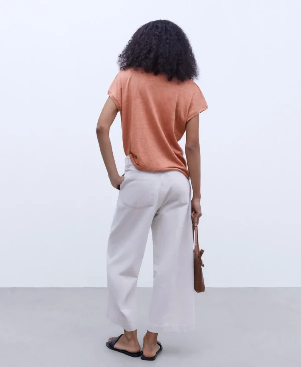 Adolfo Dominguez Camisetas>Camiseta En Lino Rosa