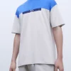 Adolfo Dominguez Camisetas Y Polos>Camiseta Oversize En Algodon Bicolor Azul Matisse