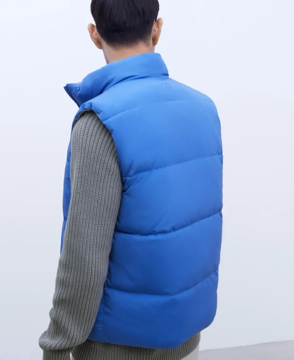 Adolfo Dominguez Abrigos Y Chaquetas>Chaleco Acolchado Reversible En Nailon Azul Matisse