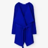 Adolfo Dominguez Abrigos Y Chaquetas>Chaqueta Maxi Solapa En Crinkle Azul Klein