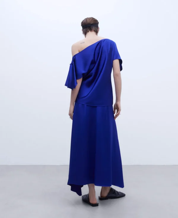 Adolfo Dominguez Faldas>Falda Midi Con Godet Azul