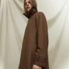 Adolfo Dominguez Abrigos Y Chaquetas>Gabardina Oversize En Algodon Encerado Marron