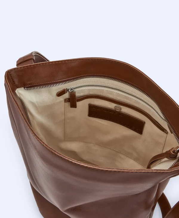 Adolfo Dominguez Bolsos>Hobo Grande En Piel Responsable Cuero Oscuro