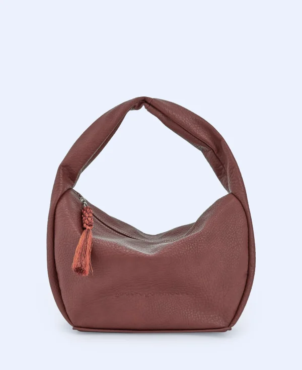 Adolfo Dominguez Bolsos>Hobo Grande En Textura Grano Marron