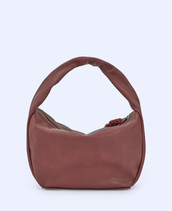 Adolfo Dominguez Bolsos>Hobo Grande En Textura Grano Marron