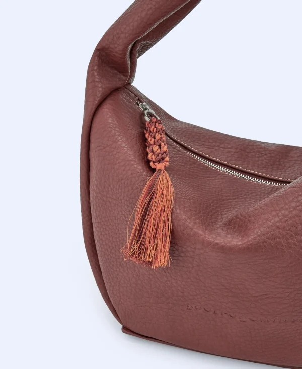 Adolfo Dominguez Bolsos>Hobo Grande En Textura Grano Marron