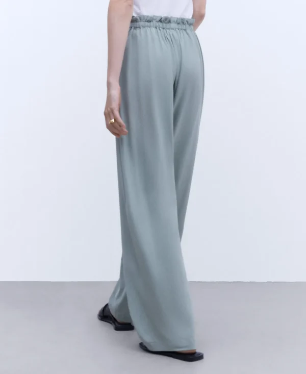 Adolfo Dominguez Pantalones>Jogger Fluido De Corte Recto Verde