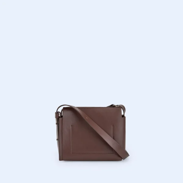 Adolfo Dominguez Bolsos>Mini Bandolera Made In Spain En Piel Chocolate