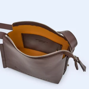 Adolfo Dominguez Bolsos>Mini Bandolera Made In Spain En Piel Chocolate