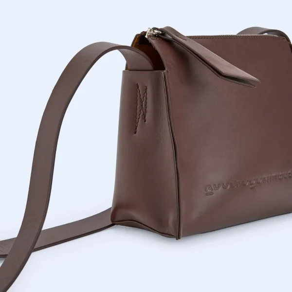 Adolfo Dominguez Bolsos>Mini Bandolera Made In Spain En Piel Chocolate