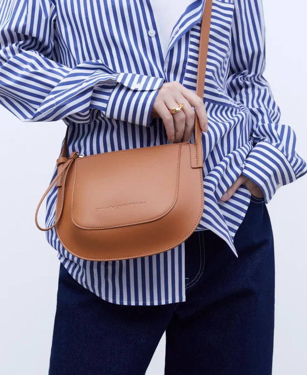 Adolfo Dominguez Bolsos>Mini Bandolera Tricolor En Piel Vaqueta Cuero