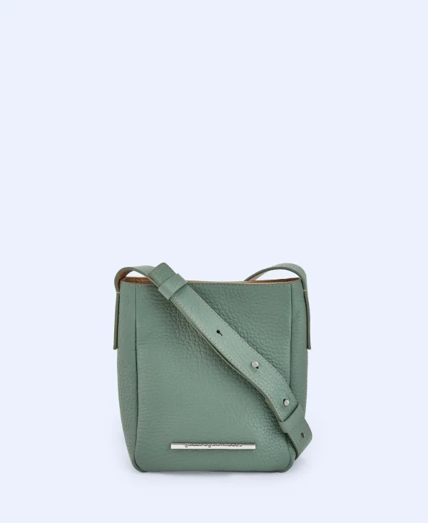 Adolfo Dominguez Bolsos>Mini Hobo En Piel Responsable Verde Agua Marina