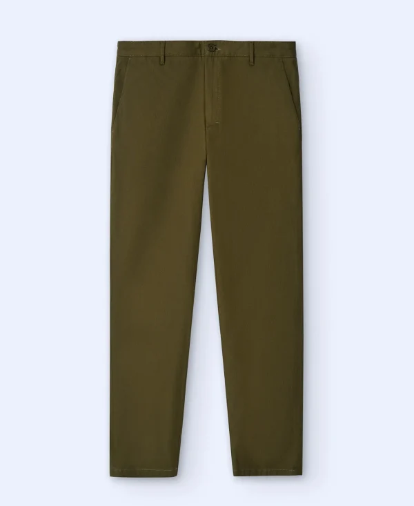 Adolfo Dominguez Pantalones>Pantalon Chino Bolsillo Italiano Caqui