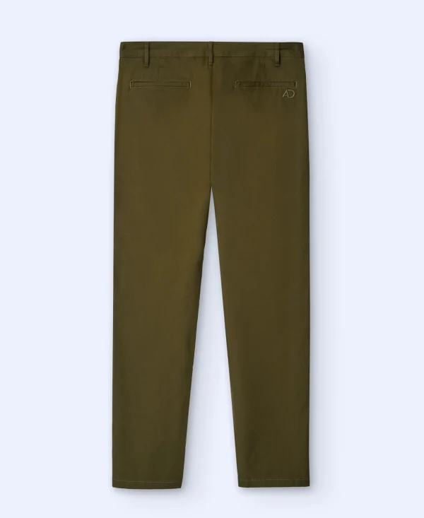 Adolfo Dominguez Pantalones>Pantalon Chino Bolsillo Italiano Caqui