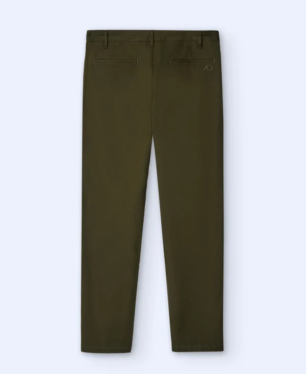 Adolfo Dominguez Pantalones>Pantalon Chino Bolsillo Italiano Caqui