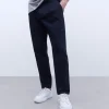 Adolfo Dominguez Pantalones>Pantalon Chino De Pinzas En Algodon Negro