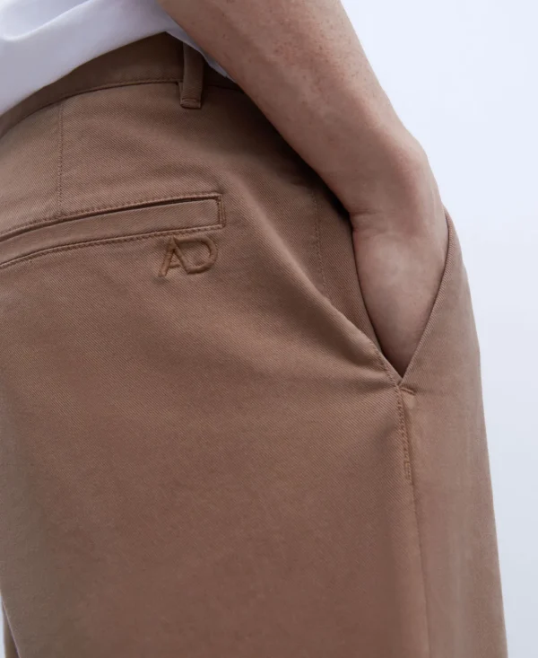 Adolfo Dominguez Pantalones>Pantalon Chino De Pinzas En Algodon Camel