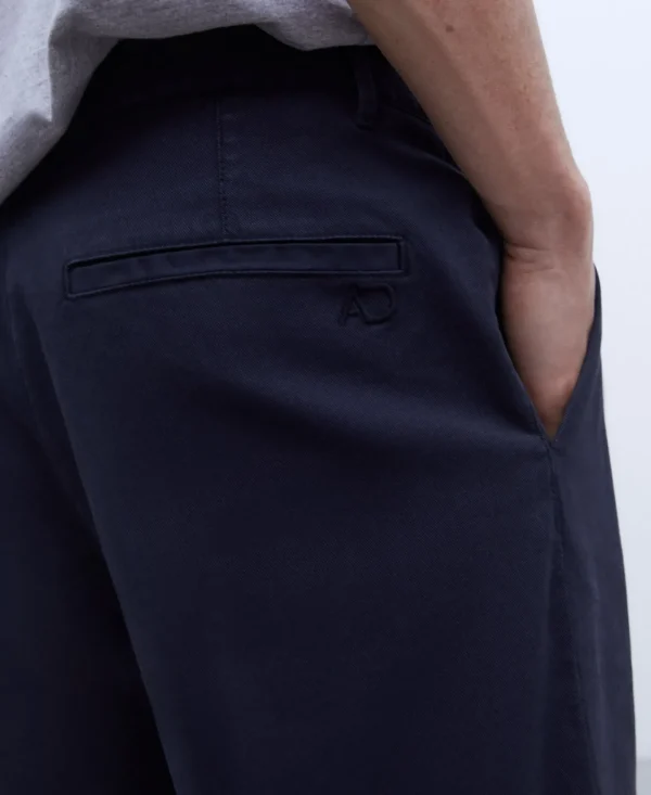 Adolfo Dominguez Pantalones>Pantalon Chino De Pinzas En Algodon Negro