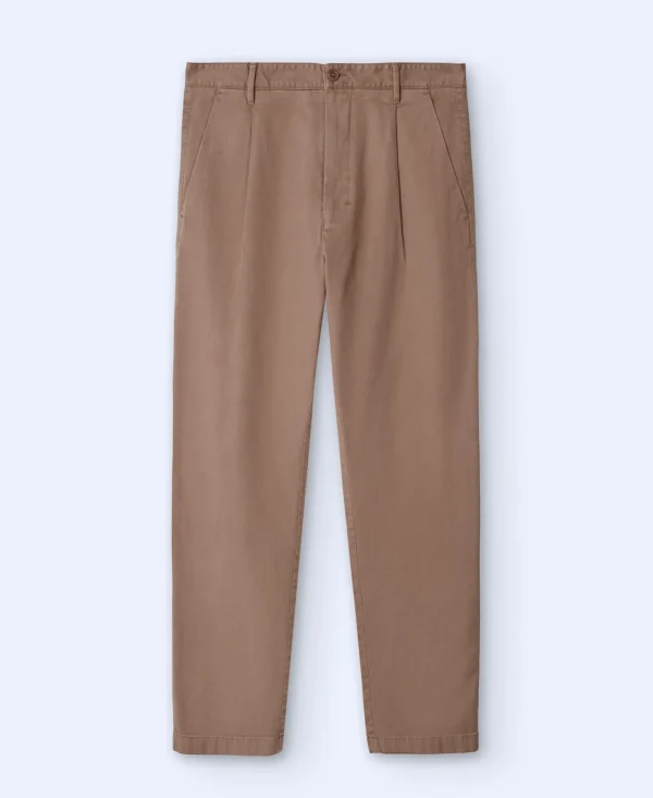 Adolfo Dominguez Pantalones>Pantalon Chino De Pinzas En Algodon Camel