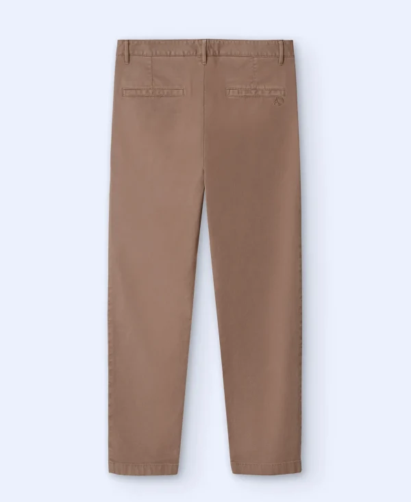 Adolfo Dominguez Pantalones>Pantalon Chino De Pinzas En Algodon Camel