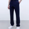 Adolfo Dominguez Pantalones>Pantalon Chino En Twill De Algodon Azul Marino