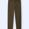 Adolfo Dominguez Pantalones>Pantalon Chino En Twill De Algodon Caqui