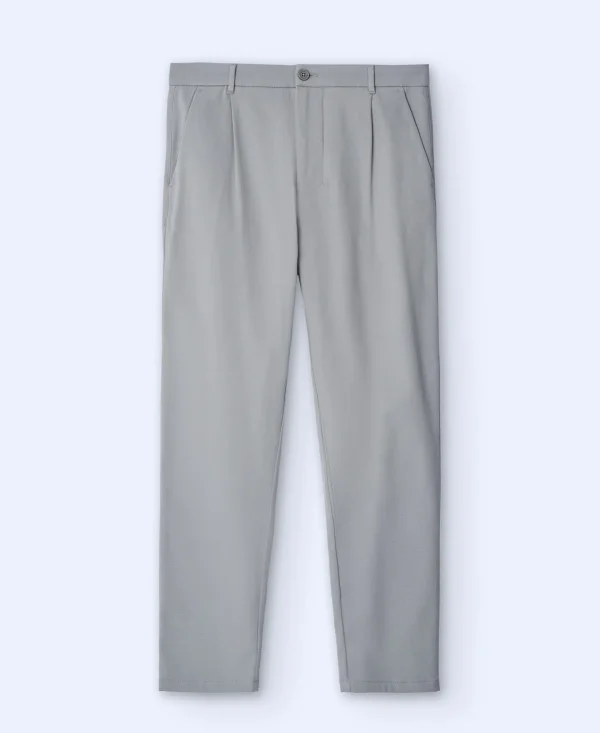 Adolfo Dominguez Pantalones>Pantalon Chino Holgado Con Pinzas Gris Claro