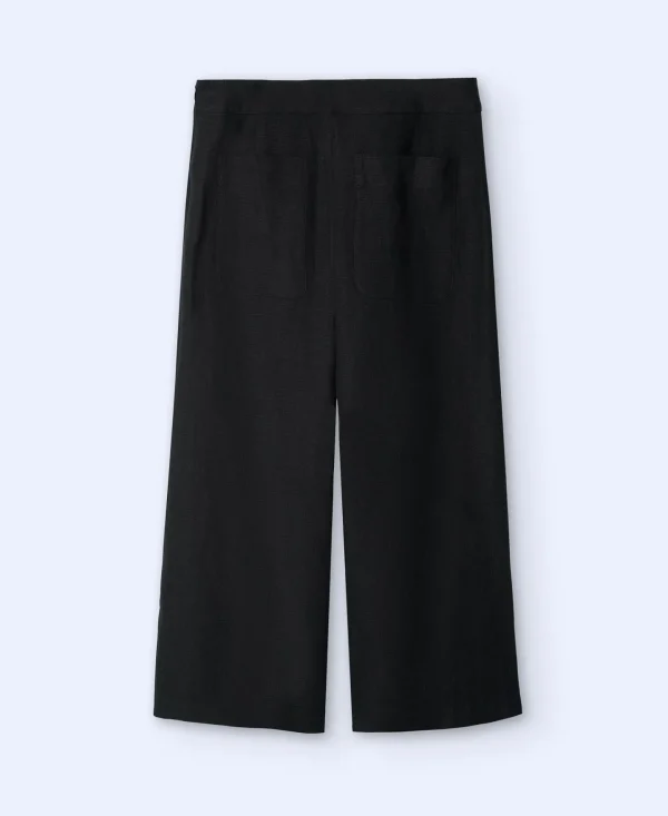 Adolfo Dominguez Pantalones>Pantalon Corte Recto En Lino Negro