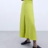 Adolfo Dominguez Pantalones>Pantalon Cropped Monocolor Verde Pistacho