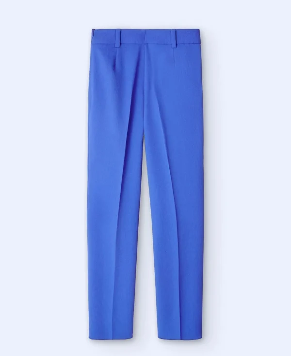 Adolfo Dominguez Pantalones>Pantalon De Pinzas Monocolor Azul