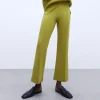 Adolfo Dominguez Pantalones>Pantalon En Punto Roma Verde Pistacho