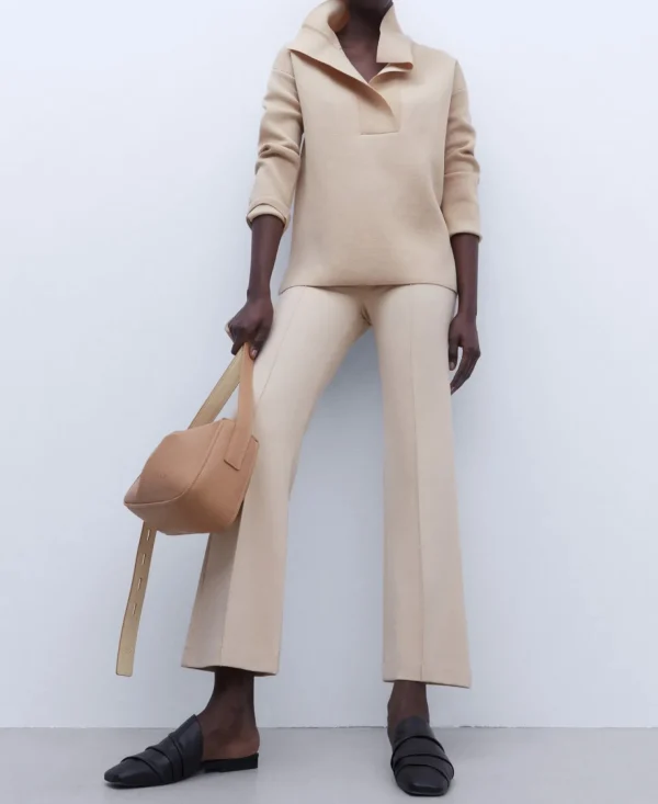 Adolfo Dominguez Pantalones>Pantalon En Punto Roma Camel