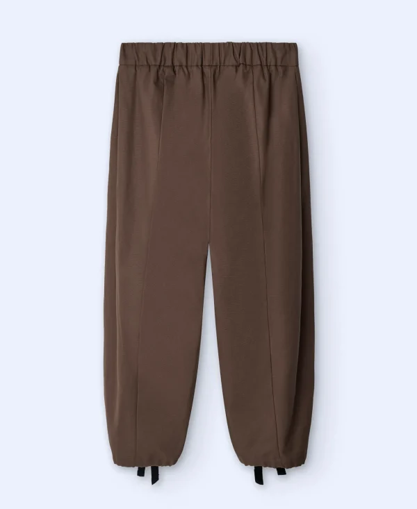 Adolfo Dominguez Pantalones>Pantalon Oversize En Algodon Encerado Marron