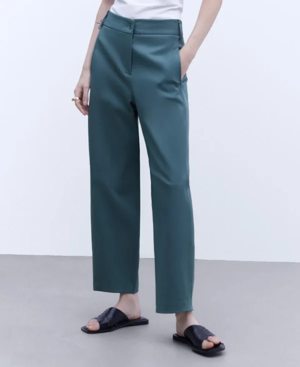 Adolfo Dominguez Pantalones>Pantalon Regular Fit Verde