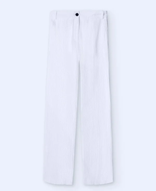 Adolfo Dominguez Pantalones>Pantalon Sastre De Corte Recto Blanco Natural