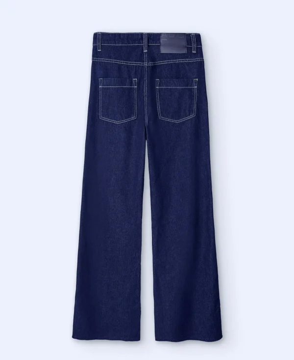 Adolfo Dominguez Pantalones>Pantalon Vaquero De Corte Ancho Azul Denim