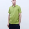 Adolfo Dominguez Camisetas Y Polos>Polo Dos Botones En Algodon Verde