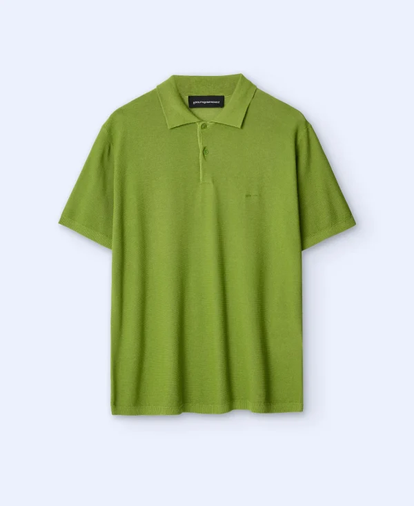 Adolfo Dominguez Camisetas Y Polos>Polo Regular Fit En Algodon Y Viscosa Verde